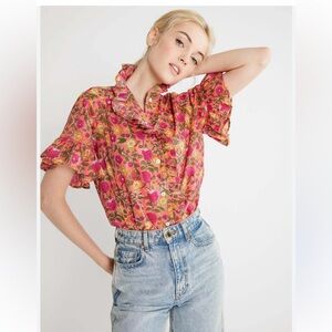 Millie Vanessa Passionfruit Blouse Top 🌸 100% Cotton